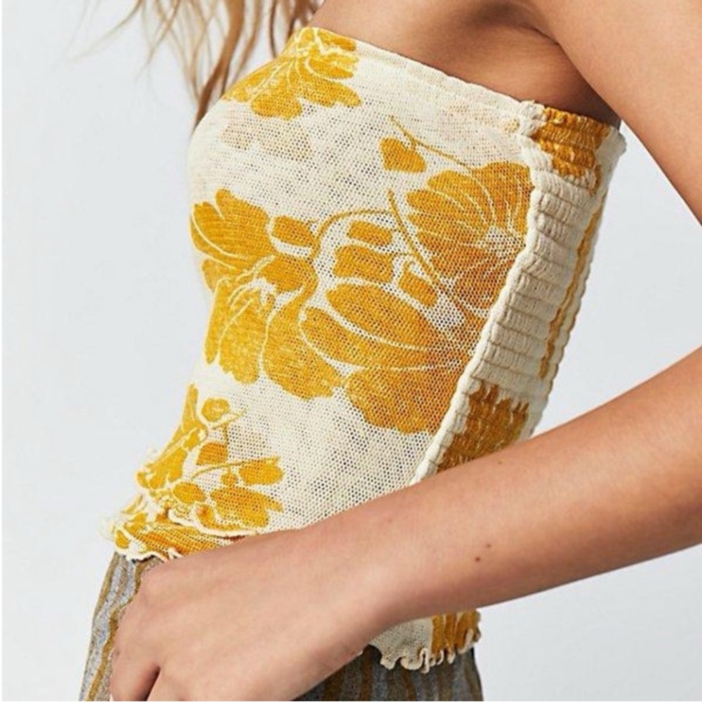 Free People yellow poppy tube top - Picture 2 of 10